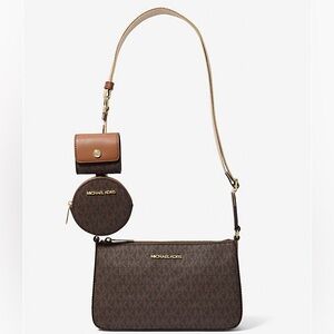 Michael Kors Brown Crossbody Bag with Pouch and Wallet